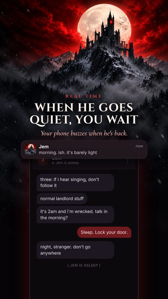 When he goes quiet, you wait: a notification from Jem